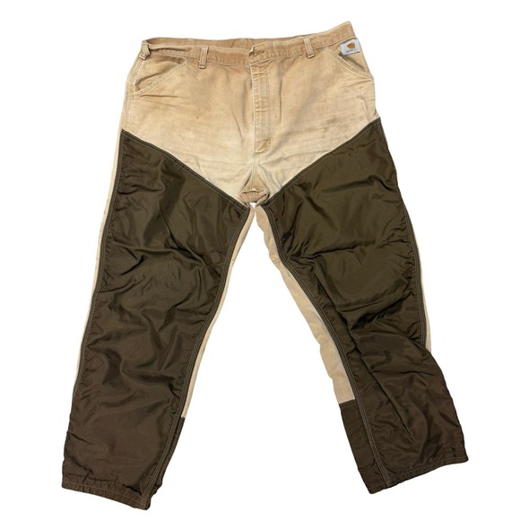Carhartt Other - Carhartt Vintage Mens Two Tone Canvas Work Pants Tan Brown Reinforced 42x26
